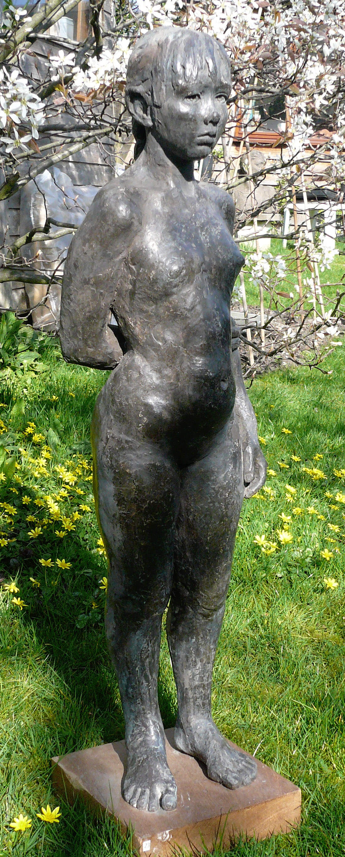 A sculpture of a girl by Caroline Mayow